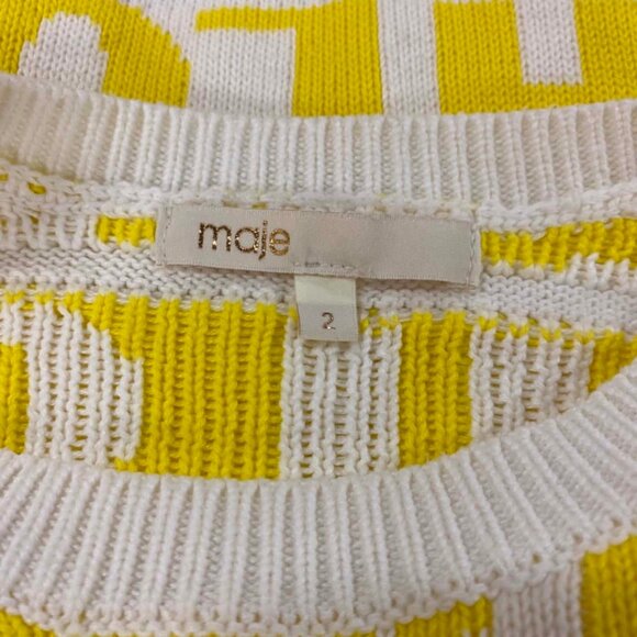 Maje "With Love" Monty Jacquard Sweater - Size M (Designer Size 2) - Picture 5 of 8